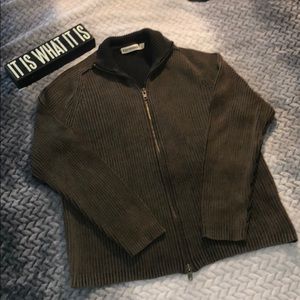 Men’s Express precision fit ribbed zip up sweater